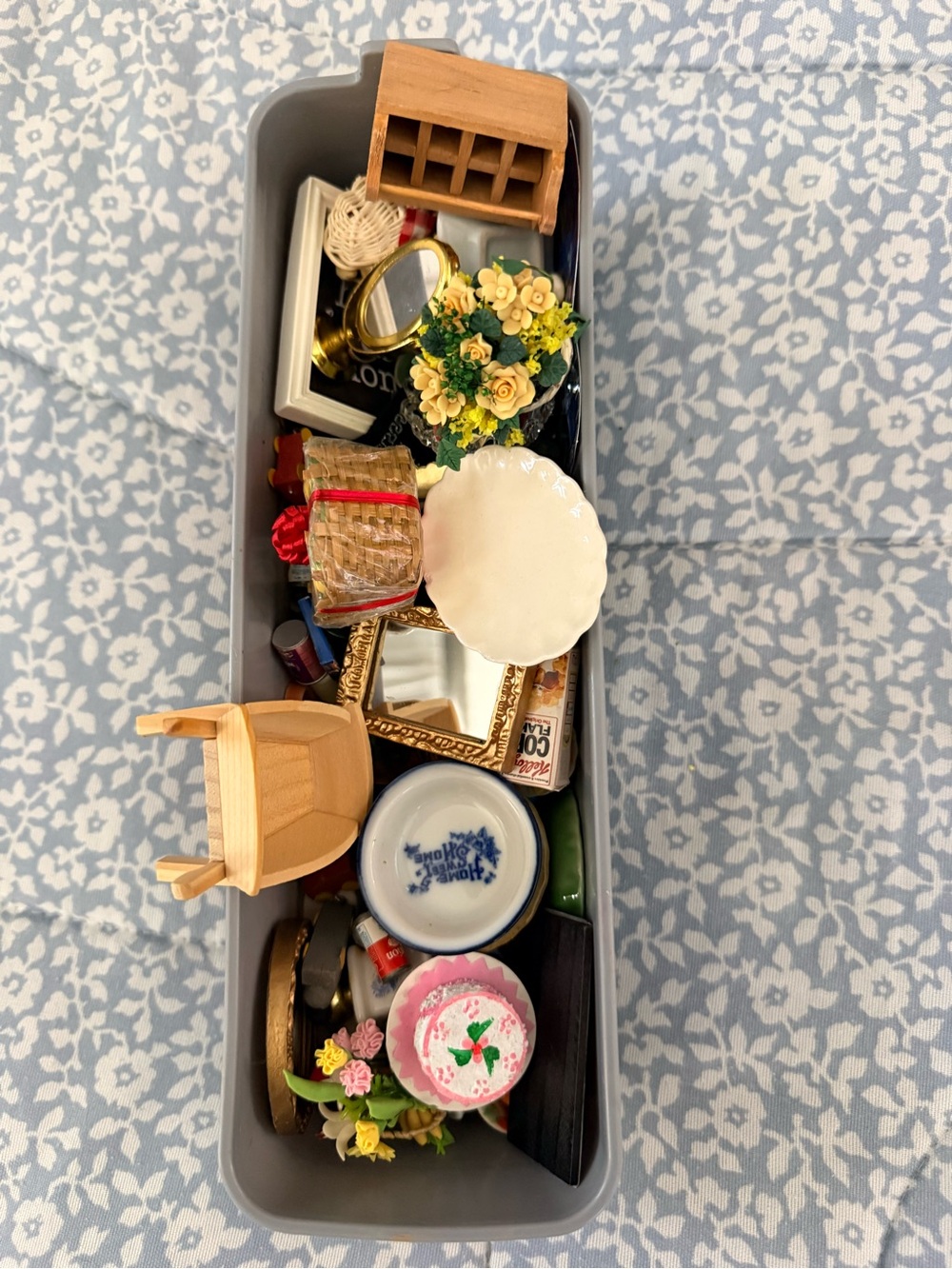 Miniature Dollhouse Decor Lot | Furniture Mirrors Florals Accessories